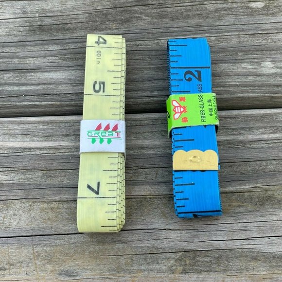Measurement Tape Tailoring Sewing Tape Lot of 2 Blue Light Yellow Tapes - Picture 9 of 11